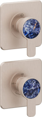 California Faucets Capitola StyleTherm Vista con Control de Una Salida - Placa Doble Quad - Níquel Satinado
