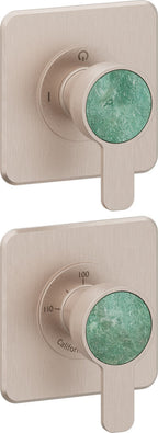 California Faucets Capitola StyleTherm Vista con Control de Una Salida - Placa Doble Quad - Níquel Satinado