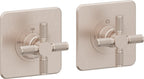 California Faucets Descanso StyleTherm Vista™ - Dos Placas Cuadradas (4" x 4" c/u) - Níquel Satinado