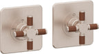 California Faucets Descanso StyleTherm Vista™ - Dos Placas Cuadradas (4" x 4" c/u) - Níquel Satinado