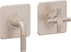 California Faucets Descanso StyleTherm Vista™ - Dos Placas Cuadradas (4" x 4" c/u) - Níquel Satinado