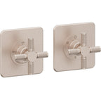 California Faucets Descanso StyleTherm Vista™ - Dos Placas Cuadradas (4" x 4" c/u) - Níquel Satinado