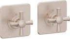 California Faucets Miramar StyleTherm Vista™ - Dos Placas Cuadradas (4" x 4" c/u) - Níquel Satinado