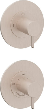 California Faucets Avalon StyleTherm Vista™ - Dos Placas Redondas (4" c/u) - Níquel Satinado