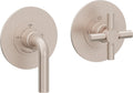California Faucets Tamalpais StyleTherm Vista™ - Dos Placas Redondas (4" c/u) - Níquel Satinado