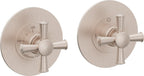 California Faucets Miramar StyleTherm Vista™ - Dos Placas Redondas (4" c/u) - Níquel Satinado