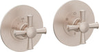 California Faucets Miramar StyleTherm Vista™ - Dos Placas Redondas (4" c/u) - Níquel Satinado