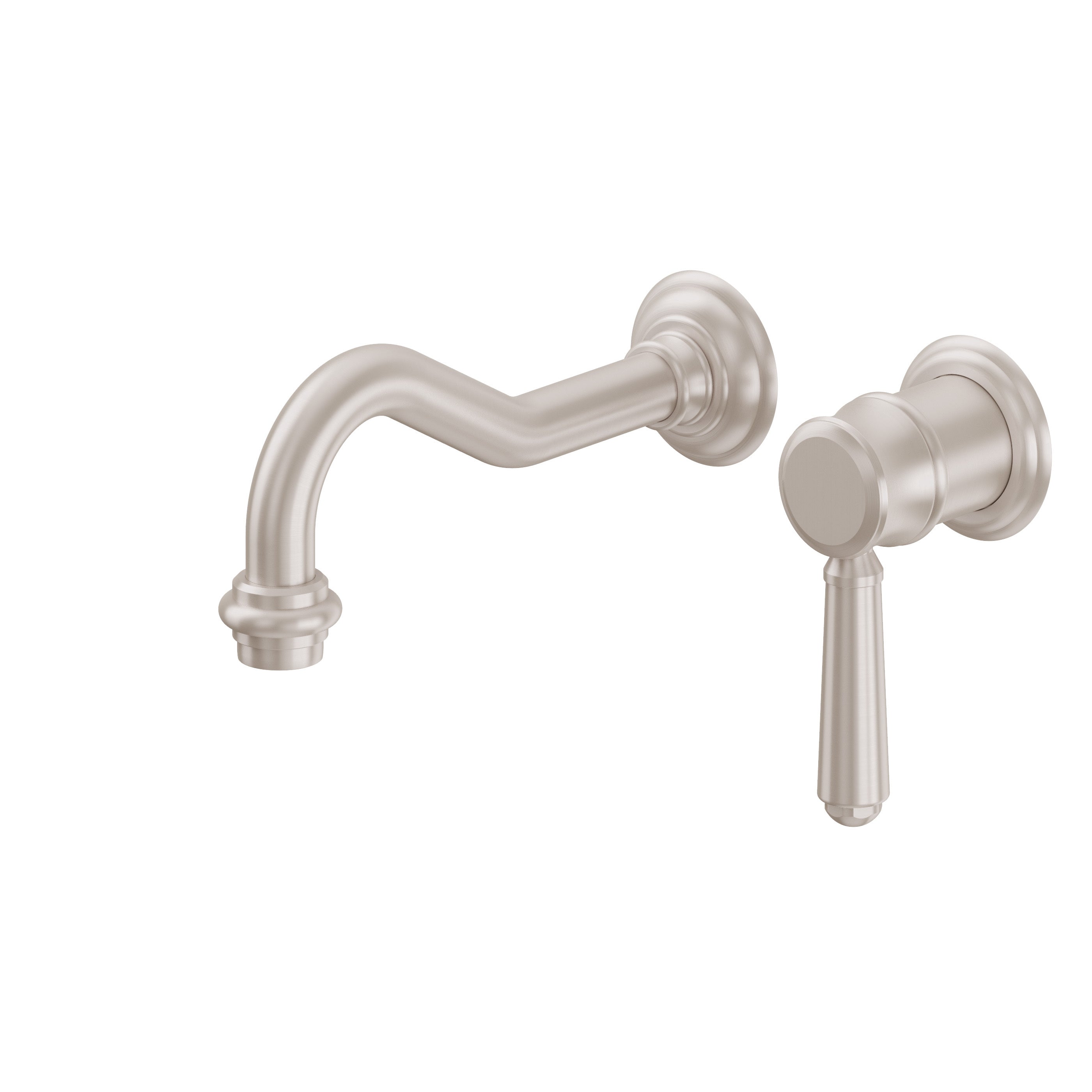 California Faucets Montecito Llave de Lavabo de Pared de Una Llave - Níquel Satinado
