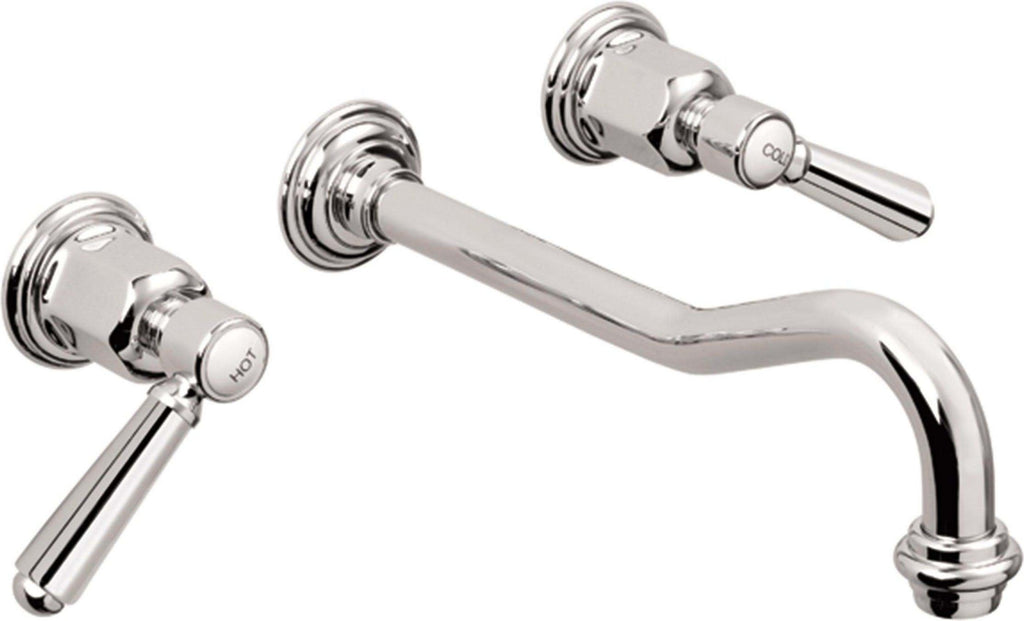 California Faucets Montecito Llave de Lavabo de Pared de Dos Llaves - Cromo Pulido
