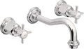 California Faucets Cardiff Llave de Lavabo de Pared de Dos Llaves - Cromo Pulido