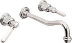 California Faucets Cardiff Llave de Lavabo de Pared de Dos Llaves - Cromo Pulido