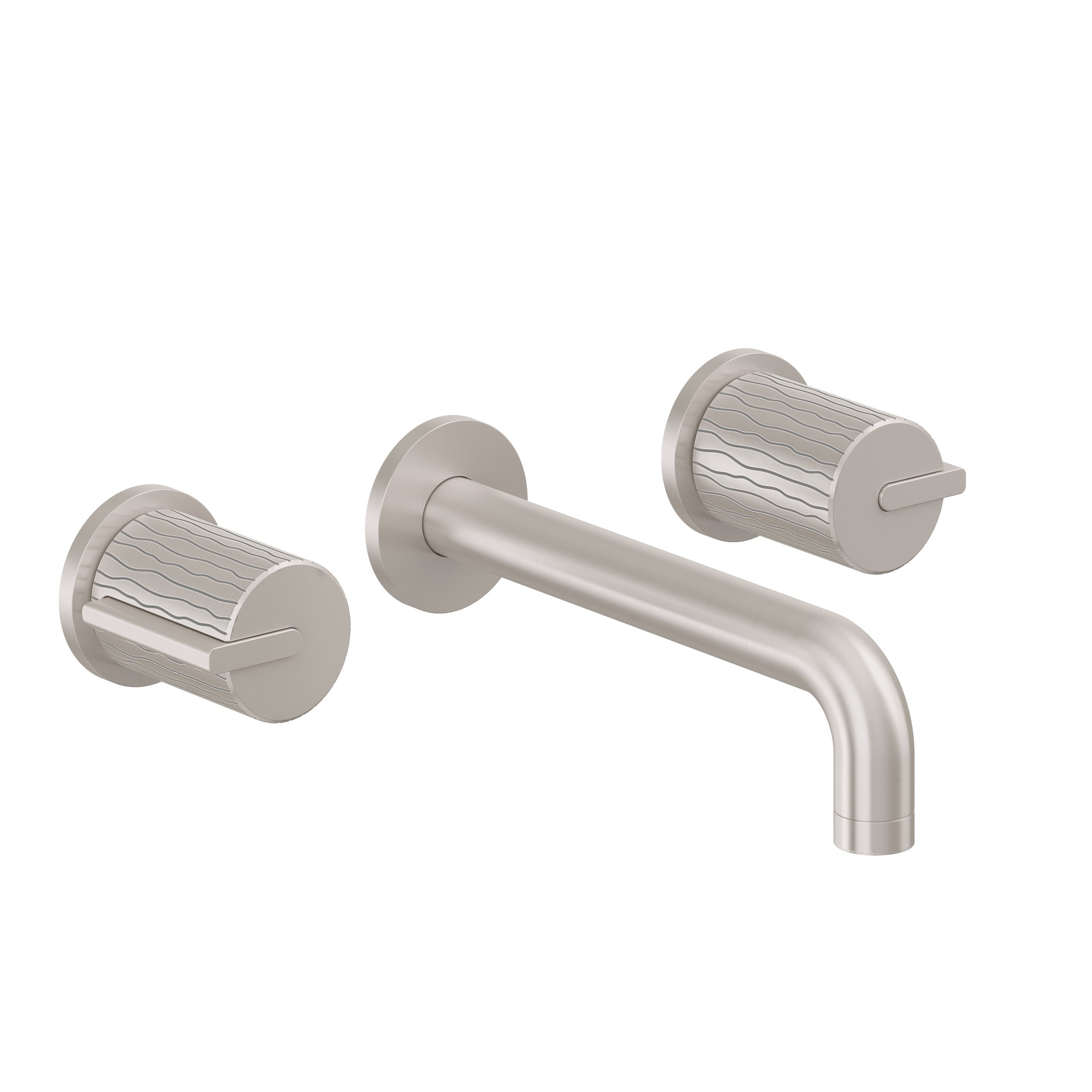 California Faucets Jalama Llave de Lavabo de Pared de Dos Llaves - Alcance Corto - Níquel Satinado