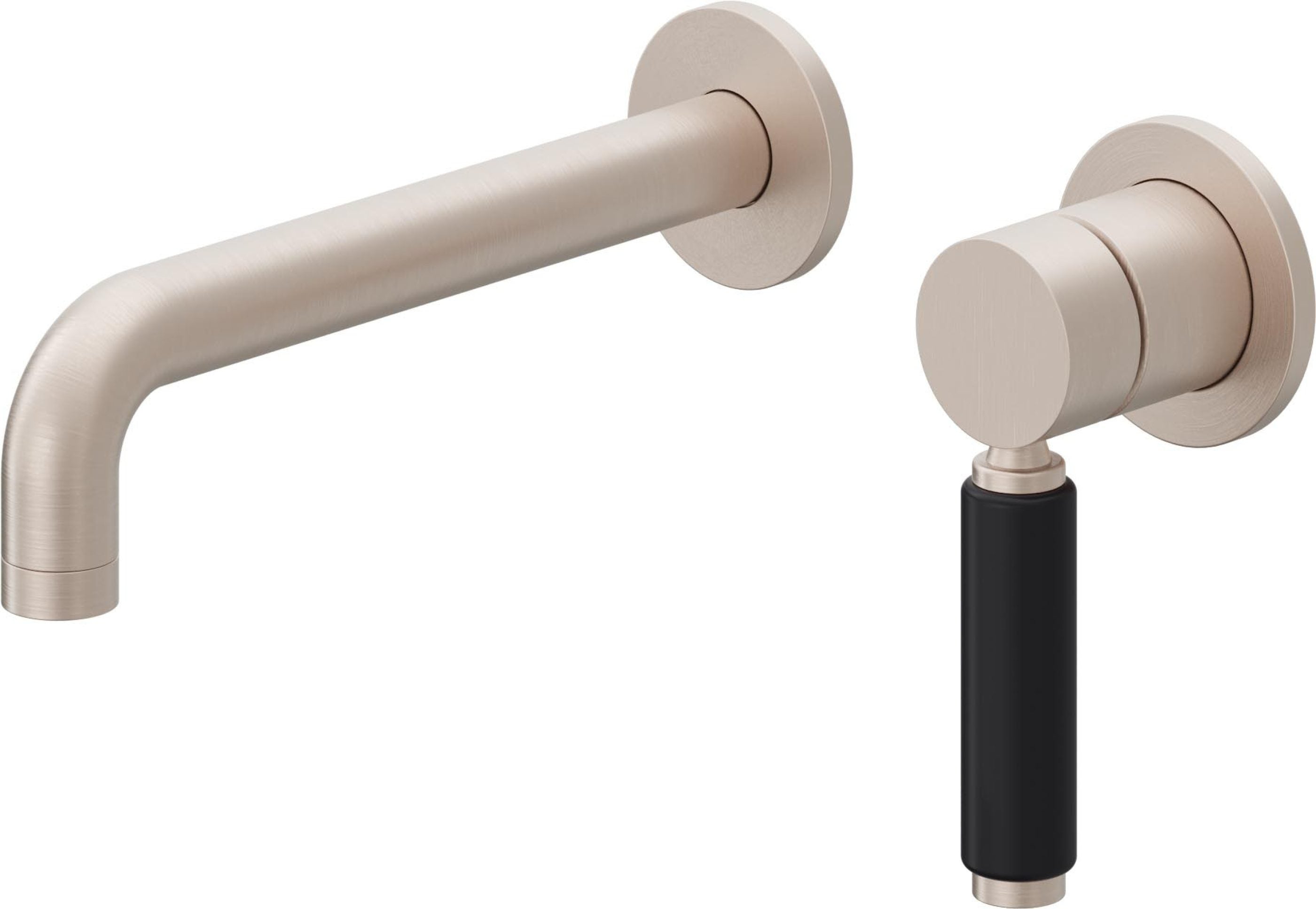 California Faucets Cayucos Llave de Lavabo de Pared de Una Llave - Manija Art Deco - Níquel Satinado