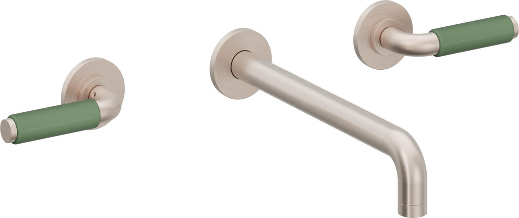 California Faucets Cayucos Llave de Lavabo de Pared de Dos Llaves - Níquel Satinado