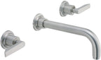 California Faucets Rincon Bay Llave de Lavabo de Pared de Dos Llaves - Níquel Satinado