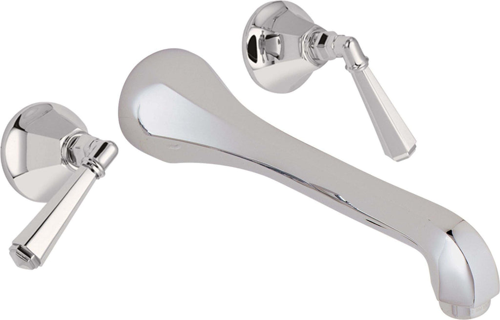 California Faucets Monterey Llave de Lavabo de Pared de Dos Llaves - Cromo Pulido