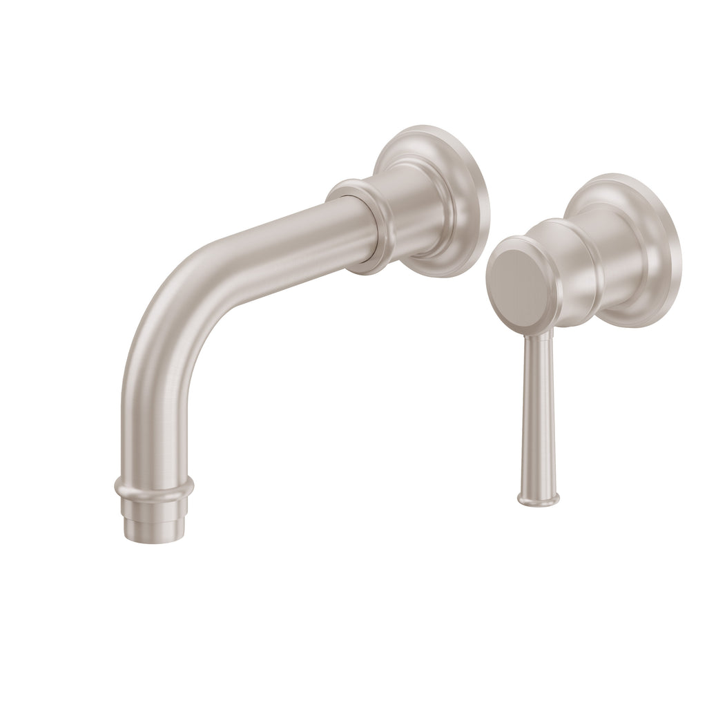 California Faucets Miramar Llave de Lavabo de Pared de una Manija - Níquel Satinado