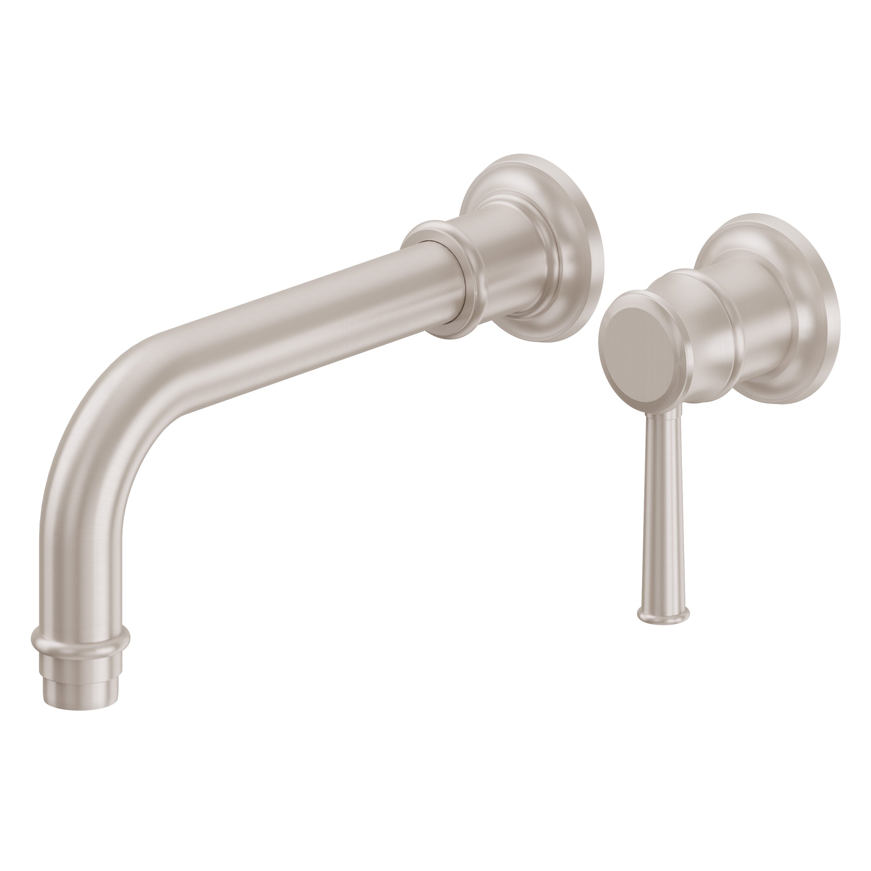 California Faucets Miramar Llave de Lavabo de Pared de una Manija - Níquel Satinado
