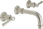 California Faucets Miramar Llave de Lavabo de Pared de Dos Manijas - Manija de Palanca