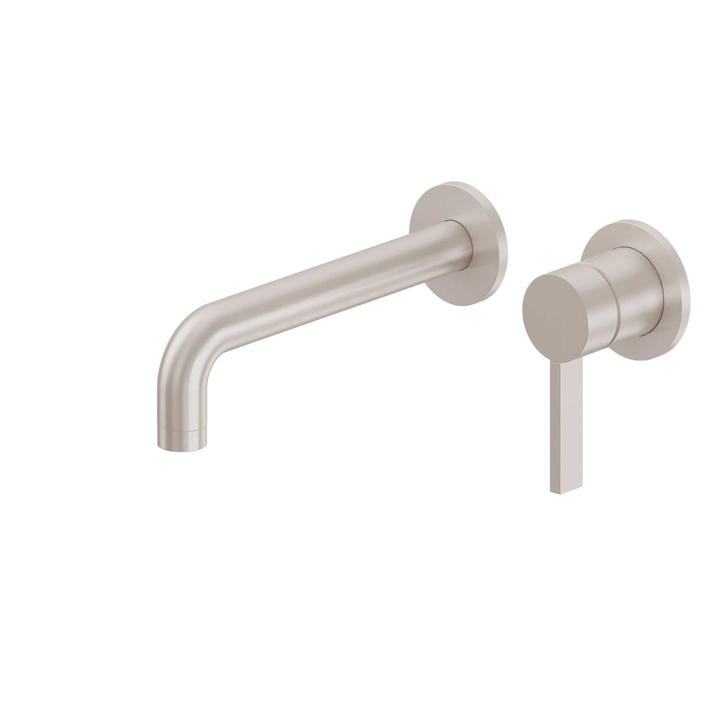 California Faucets Bel Canto Llave de Lavabo de Pared de Una Llave - Pico Extendido - Níquel Satinado