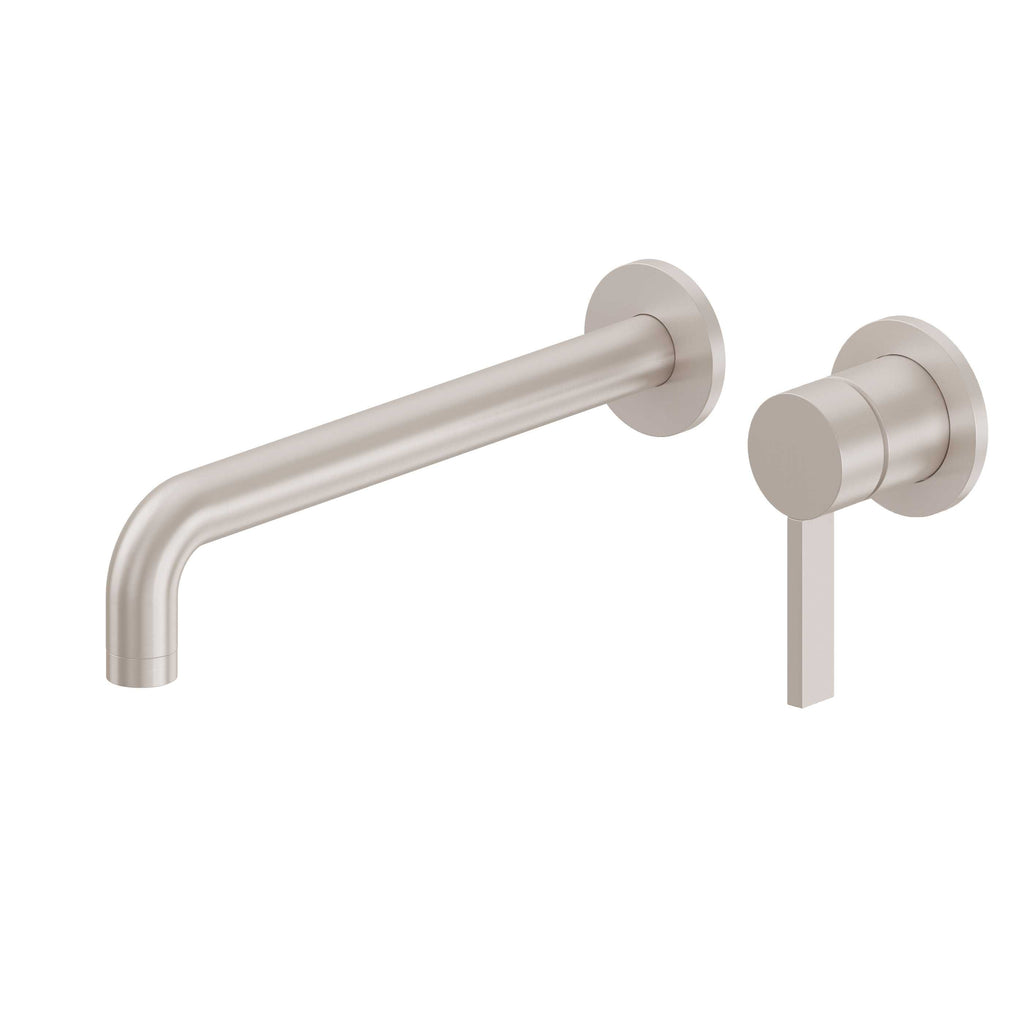 California Faucets Bel Canto Llave de Lavabo de Pared de Una Llave - Pico Extendido - Níquel Satinado