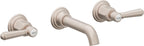 California Faucets Coronado Llave de Lavabo de Pared de Dos Llaves - Níquel Satinado