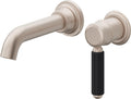 California Faucets Del Mar Llave de Lavabo de Pared de Una Llave - Manija Art Deco - Níquel Satinado