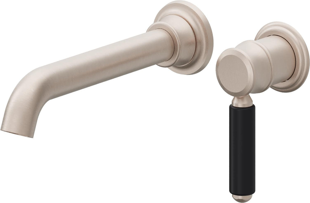 California Faucets Del Mar Llave de Lavabo de Pared de Una Llave - Manija Art Deco - Níquel Satinado