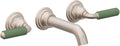 California Faucets Del Mar Llave de Lavabo de Pared de Dos Llaves - Níquel Satinado
