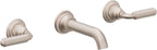 California Faucets Del Mar Llave de Lavabo de Pared de Dos Llaves - Níquel Satinado