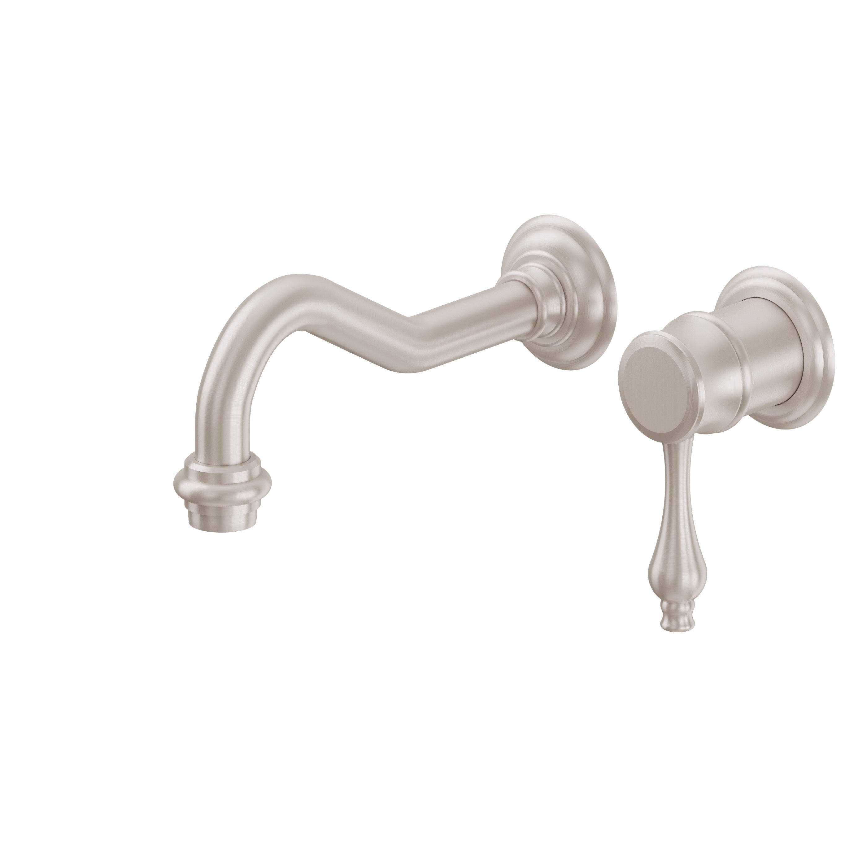 California Faucets Salinas Llave de Lavabo de Pared de Una Llave - Níquel Satinado