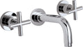 California Faucets Tiburon Llave de Lavabo de Pared de Dos Manijas - Manija de Cruz - Cromo Pulido