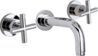 California Faucets Tiburon Llave de Lavabo de Pared de Dos Manijas - Manija de Cruz - Cromo Pulido