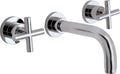California Faucets Tiburon Llave de Lavabo de Pared de Dos Manijas - Manija de Cruz - Cromo Pulido