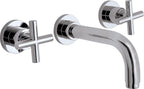 California Faucets Tiburon Llave de Lavabo de Pared de Dos Manijas - Manija de Cruz - Cromo Pulido