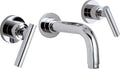 California Faucets Tiburon Llave de Lavabo de Pared de Dos Manijas - Manija de Palanca - Cromo Pulido