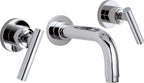 California Faucets Tiburon Llave de Lavabo de Pared de Dos Manijas - Manija de Palanca - Cromo Pulido