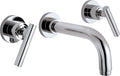 California Faucets Tiburon Llave de Lavabo de Pared de Dos Manijas - Manija de Palanca - Cromo Pulido