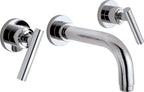 California Faucets Tiburon Llave de Lavabo de Pared de Dos Manijas - Manija de Palanca - Cromo Pulido