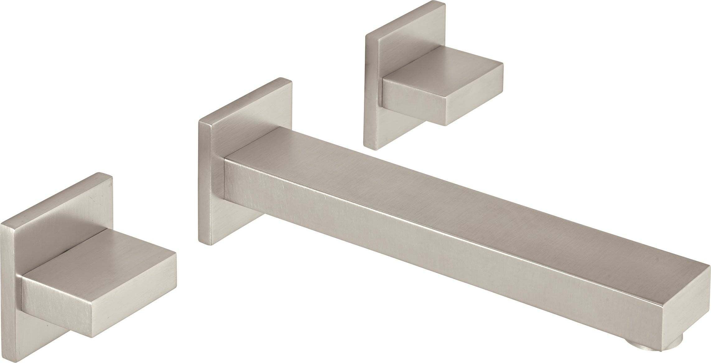 California Faucets Morro Bay Llave de Lavabo de Pared de Dos Llaves - Rectangular