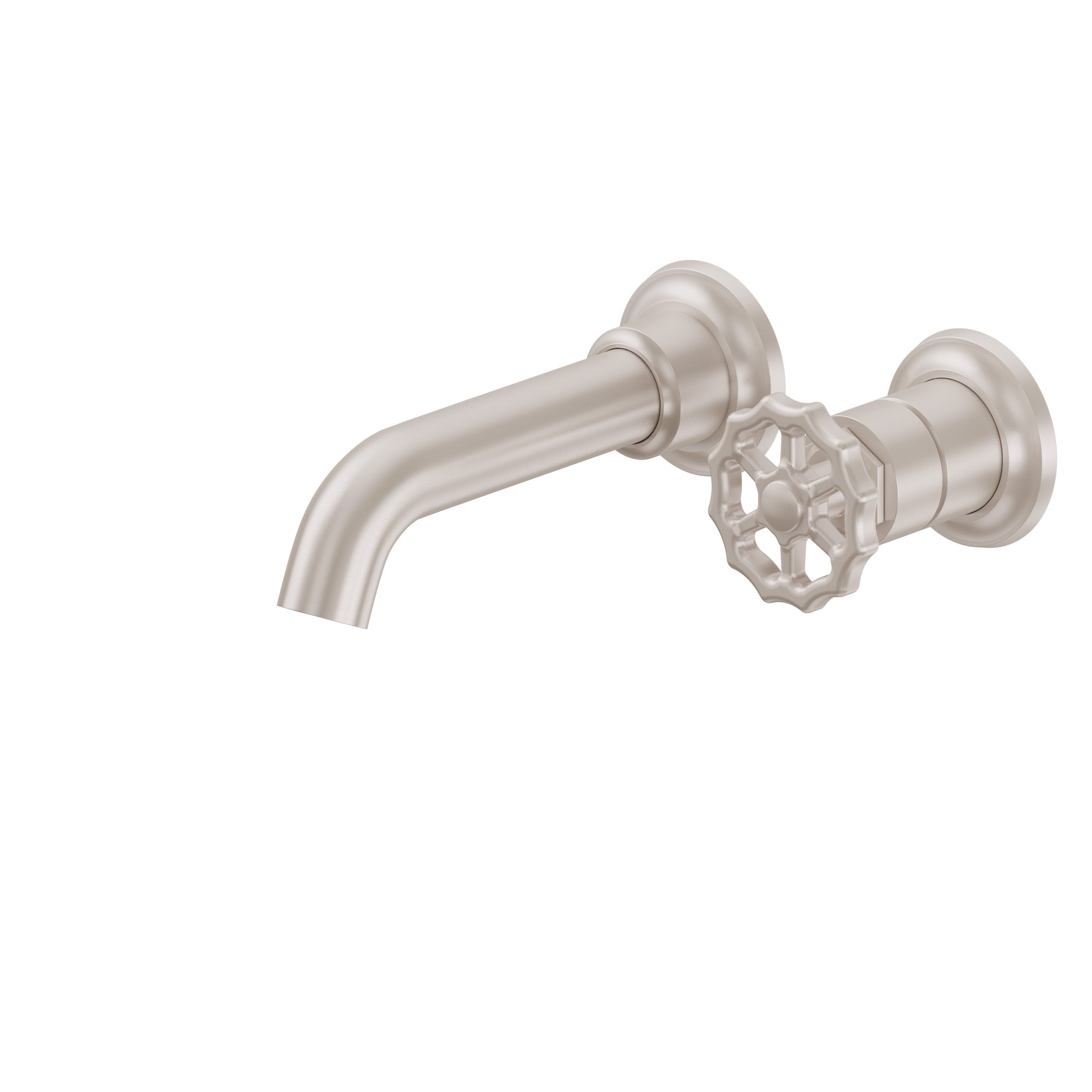 California Faucets Descanso Works Llave de Lavabo de Pared de Una Llave - Níquel Satinado