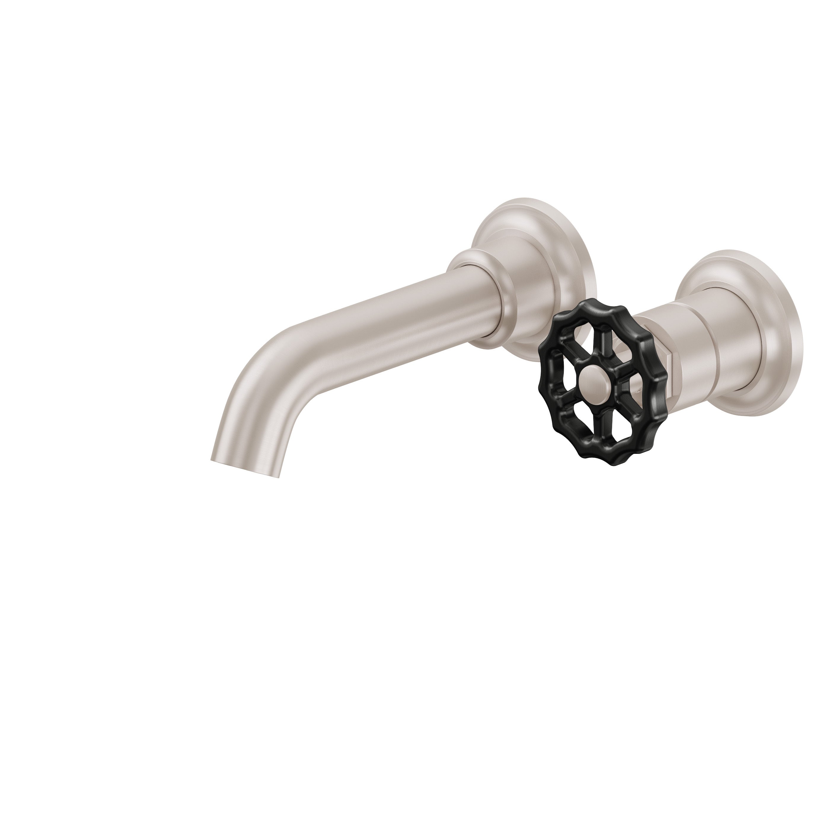 California Faucets Descanso Works Llave de Lavabo de Pared de Una Llave - Níquel Satinado