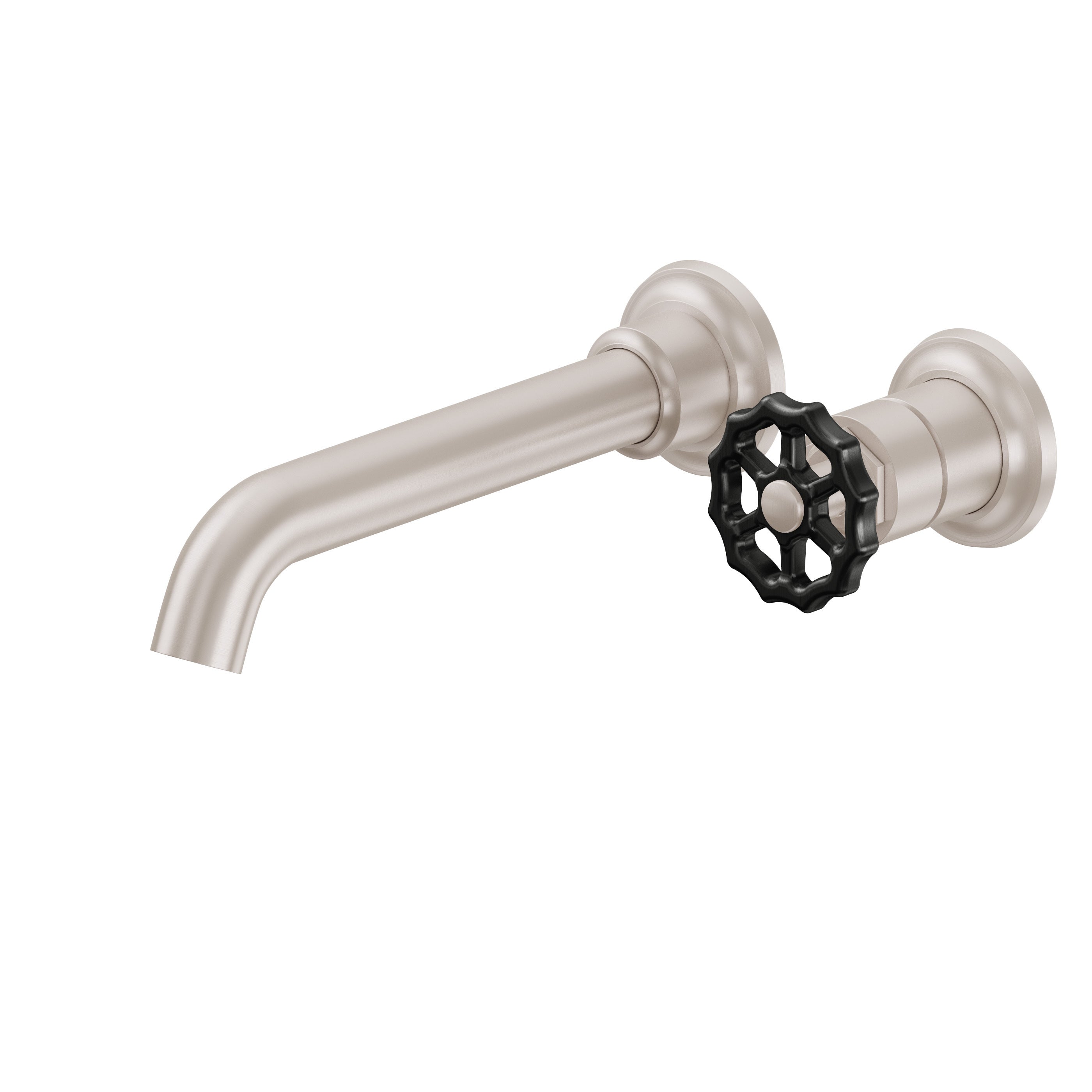 California Faucets Descanso Works Llave de Lavabo de Pared de Una Llave - Níquel Satinado