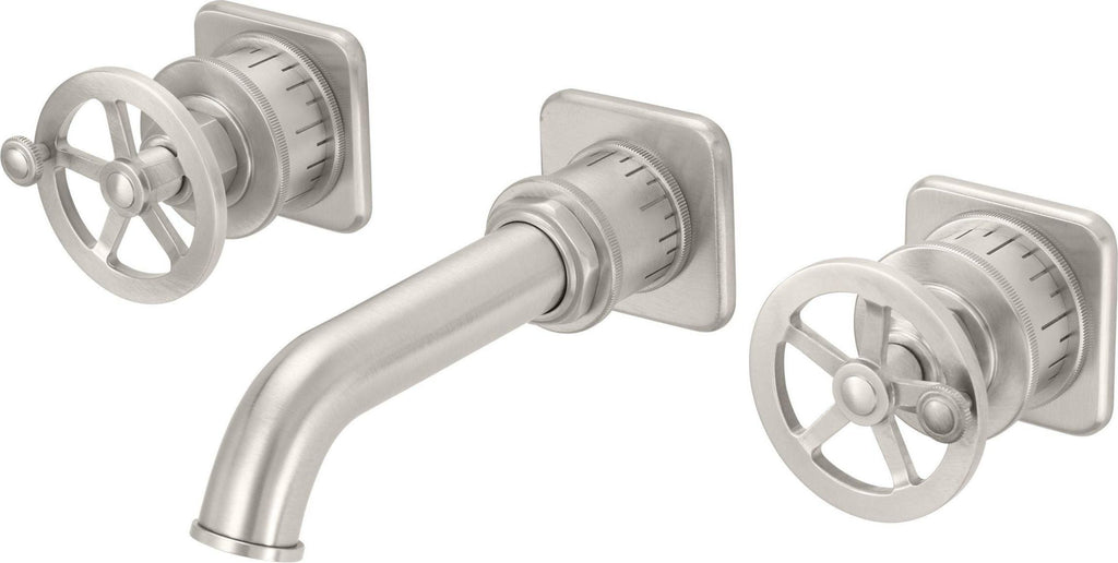 California Faucets Steampunk Bay Llave de Lavabo de Pared de Dos Llaves