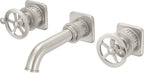 California Faucets Steampunk Bay Llave de Lavabo de Pared de Dos Llaves