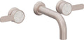 California Faucets Capitola Llave de Lavabo de Pared de Dos Llaves - Alcance Corto, Palanca - Níquel Satinado