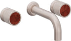 California Faucets Capitola Llave de Lavabo de Pared de Dos Llaves - Alcance Corto, Cilíndrica - Níquel Satinado