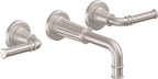 California Faucets Trousdale Llave de Lavabo de Pared de Dos Llaves - Níquel Satinado