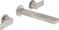 California Faucets Arpeggio Llave de Lavabo de Pared de Dos Llaves - Níquel Satinado