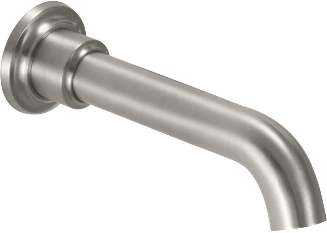 California Faucets Descanso Pico de Tina de Pared - Punta de Caño Lisa - Níquel Satinado